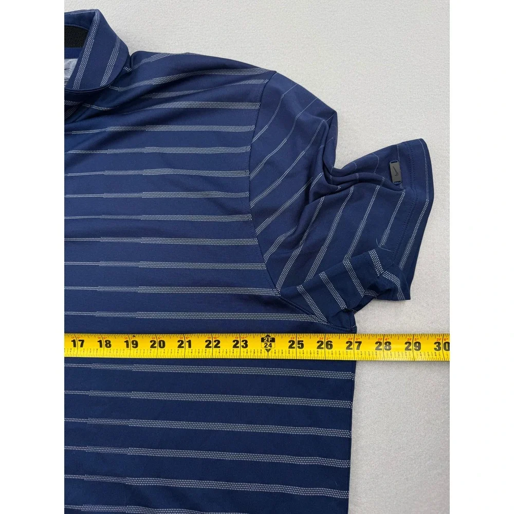 Nike Tiger Woods Collection Mens 2XL Blue Striped Dri-FIT Golf Polo BV0350-492